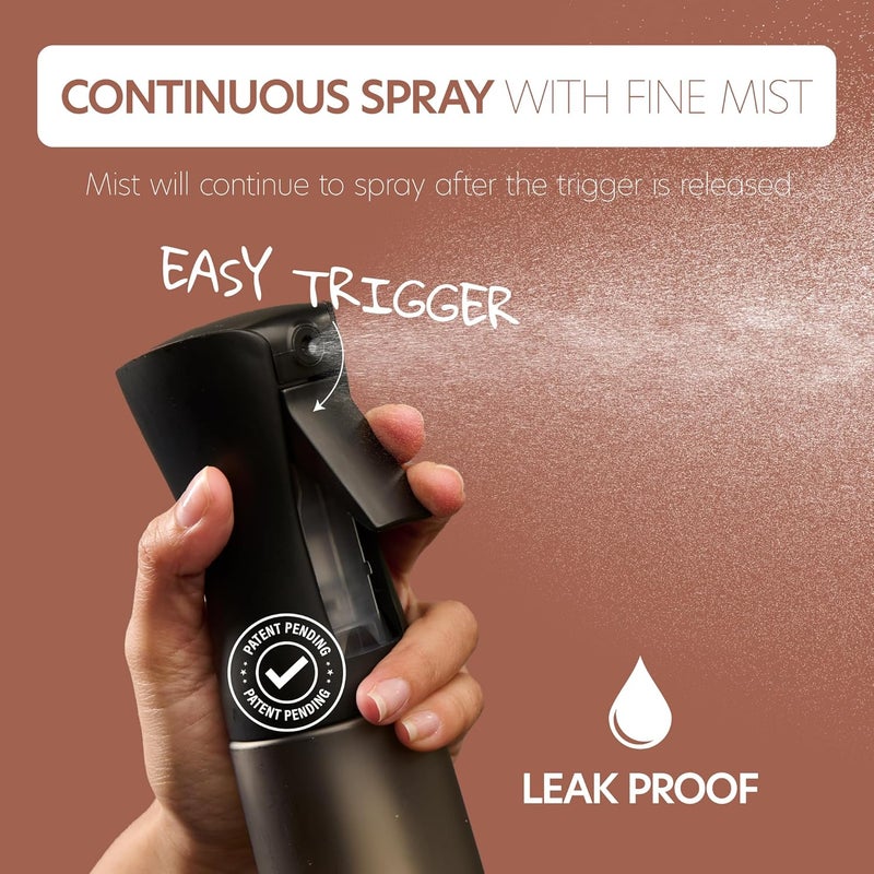 MIGHTY STRONG 10 OZ Continuous Spray Bottles - Ultra Fine Mist Sprayer | Water Spray Bottle For Hair Stuff, Mister Spray Bottle For Plants Mister | Hair Spray Bottles For Hairstyling, Cleaning, Salons - Image 3